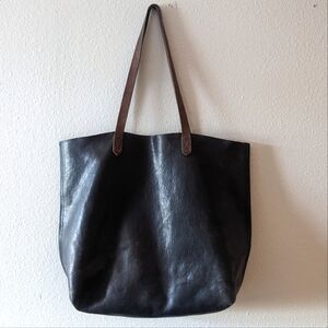 Madewell Black Leather Large Tote Bag